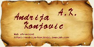 Andrija Konjović vizit kartica